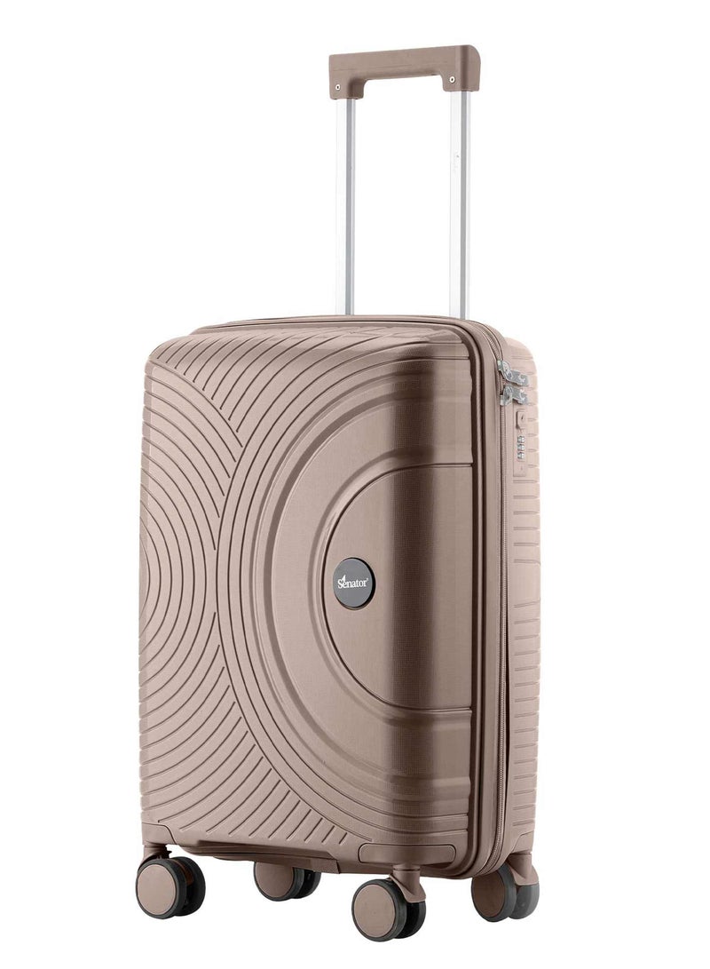 سيناتور حقيبة سفر بعجلات دوارة عالمية للجنسين خفيفة الوزن من البولي بروبلين بسحاب آمن كاكي - Image 1